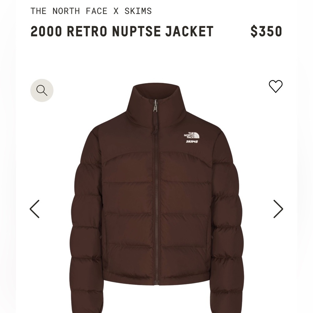 Skims Northface brown puffer - brand new with tags!